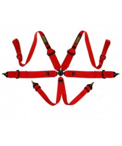 RRS PRO 6 Point Harness 3/2 Inch Hans FIA-Approved Red